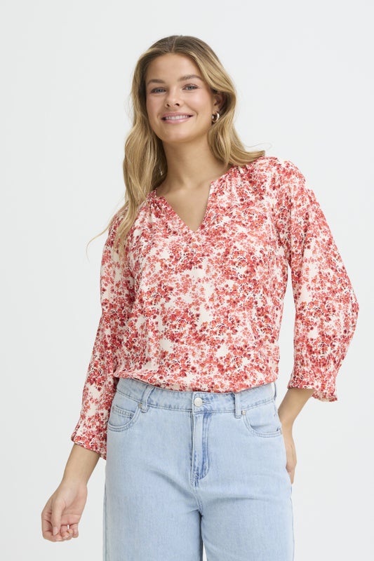 FRMerle blouse 3 FRANSA small floral hibiscus