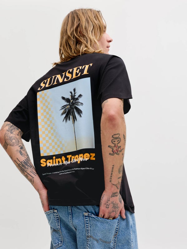 JJCity photoprint tee ss crew neck JACK&JONES black