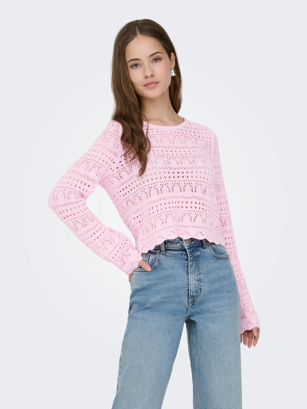 ONLElke life ls pullover knit ONLY romance rose