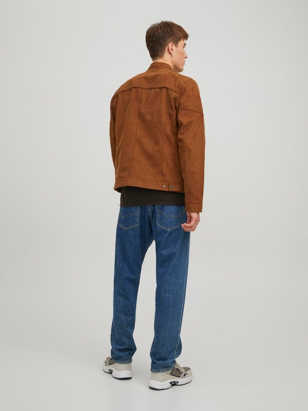 JJERocky jacket JACK&JONES cognac fake suede