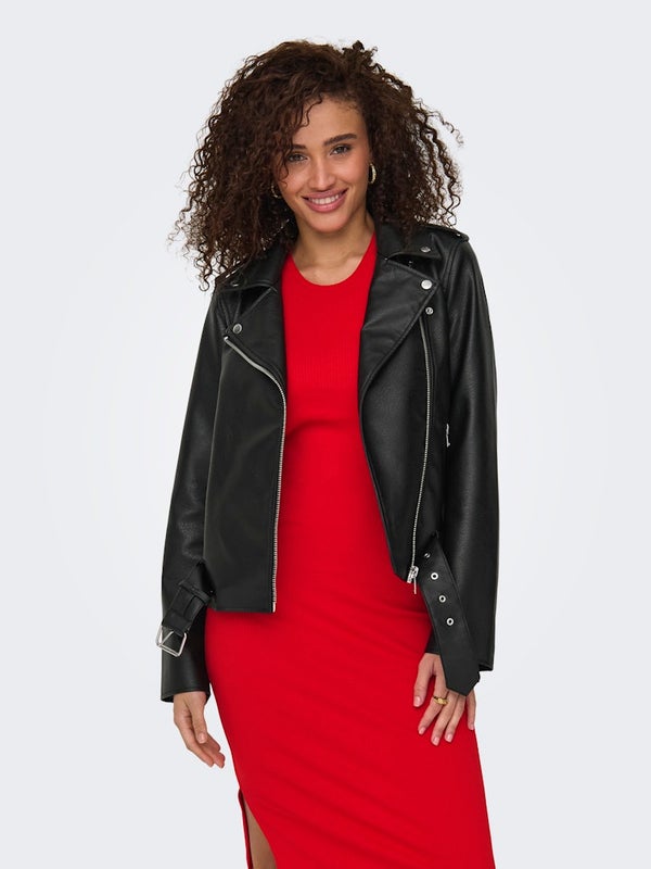 ONLMille faux leather biker jacket ONLY black 