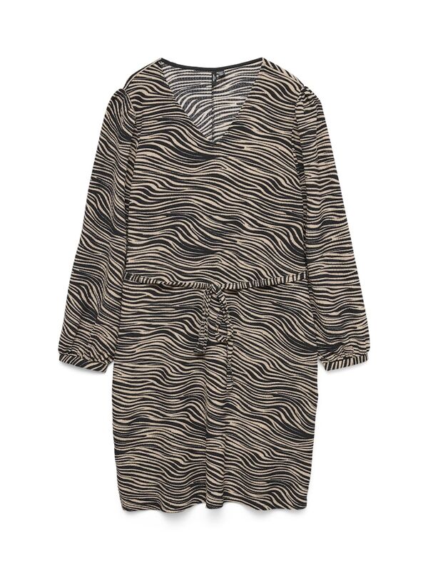 VMCFriga ls v-neck short dress jrs VERO MODA CURVE black gina silver mink